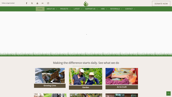 Screenshot of the Sydenham Garden website