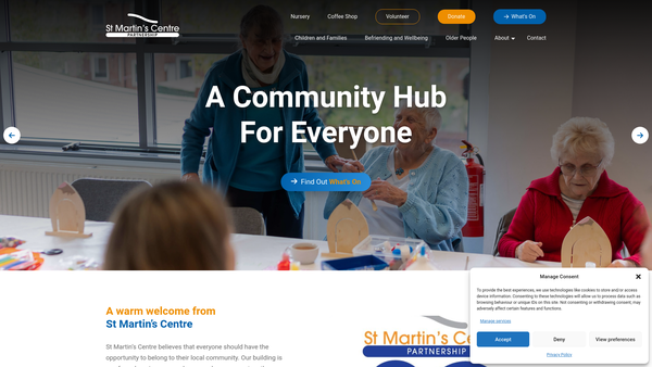 Screenshot of the St. Martin's Centre Partnership website