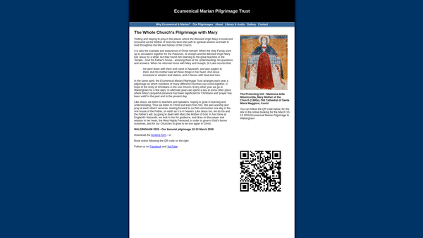 Screenshot of the The Ecumenical Marian Pilgrimage Trust website