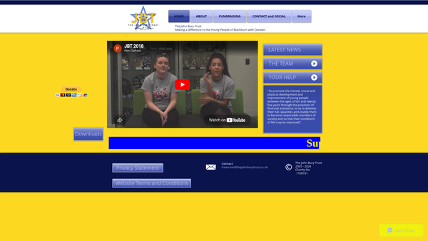 Screenshot of the It's Your Wish - The John Bury Trust website