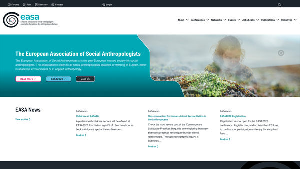 Screenshot of the European Association Of Social Anthropologists website