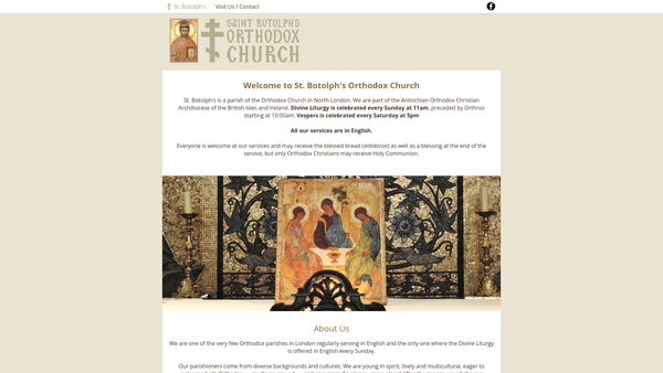 Screenshot of the The Association Of The Antiochian Orthodox Parish Of Central London website