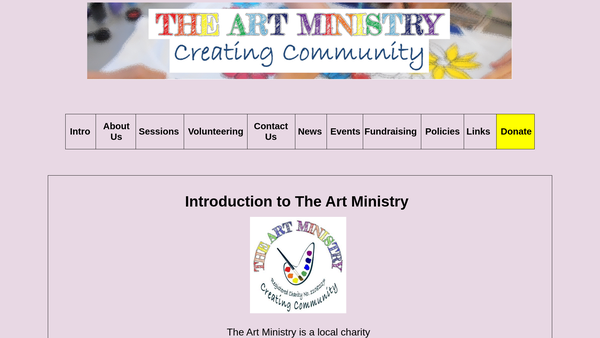 Screenshot of the The Art Ministry website