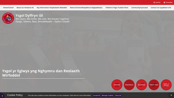 Screenshot of the Ysgol Dyffryn Ial PTA website