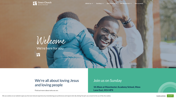 Screenshot of the Grace Church Manchester website