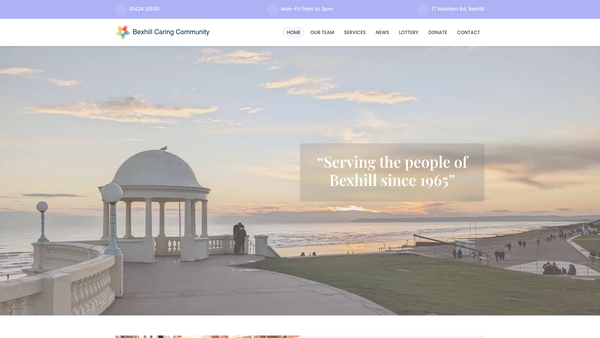 Screenshot of the The Bexhill Caring Community website