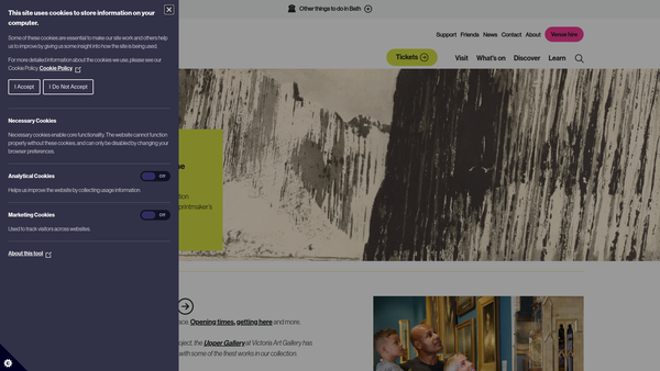 Screenshot of the Friends Of The Victoria Art Gallery website