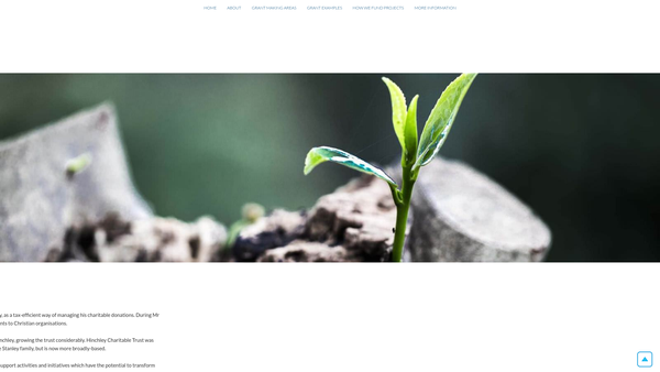 Screenshot of the Hinchley Charitable Trust website