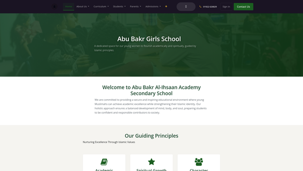 Screenshot of the Abu Bakr Trust website