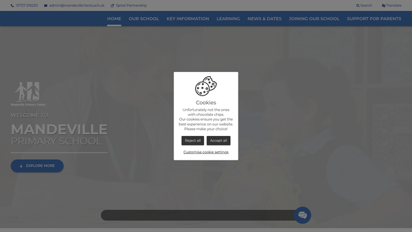 Screenshot of the Friends Of Mandeville, St Albans website
