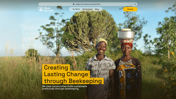 Screenshot of the Bees Abroad website