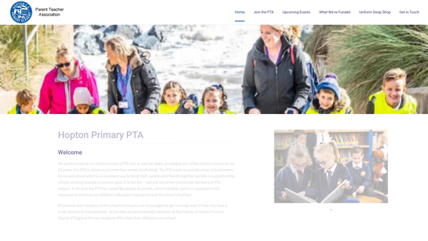 Screenshot of the Friends Of Hopton PTA website