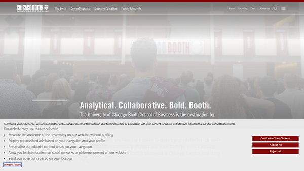 Screenshot of the The University Of Chicago Booth School Of Business website