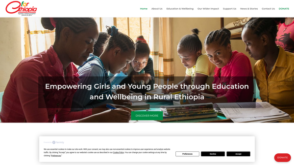 Screenshot of the For - Ethiopia website