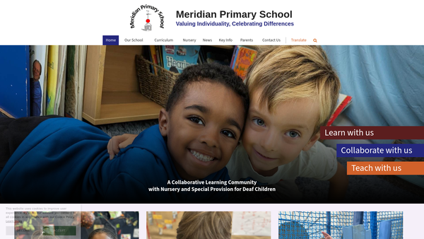 Screenshot of the Friends Of Meridian School, Greenwich website