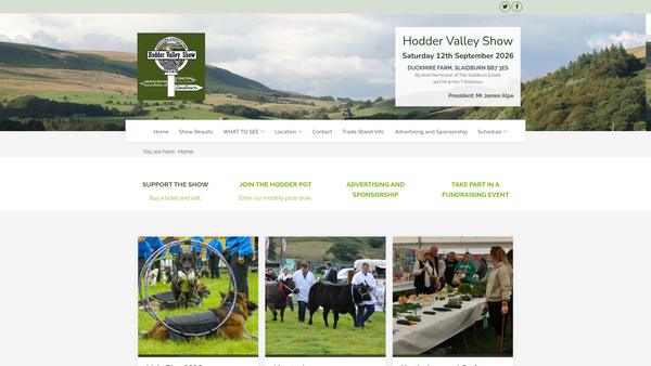 Screenshot of the The Hodder Valley Agricultural And Horticultural Society Limited website