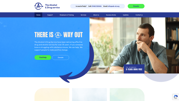 Screenshot of the The Alcohol And Drug Service website