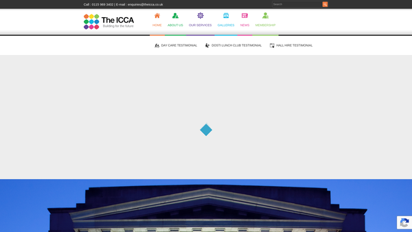 Screenshot of the Indian Community Centre Association website