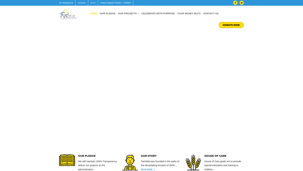Screenshot of the Tamil Aid Limited website