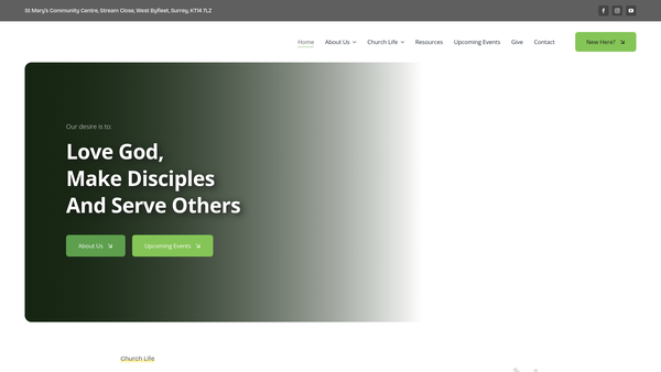 Screenshot of the The International Community Church Foundation Ltd website