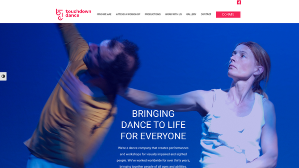 Screenshot of the Touchdown Dance website
