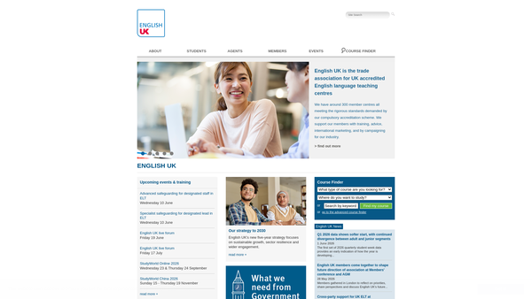 Screenshot of the English UK Limited website