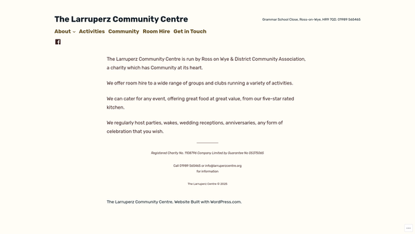 Screenshot of the Ross-On-Wye & District Community Associaton website