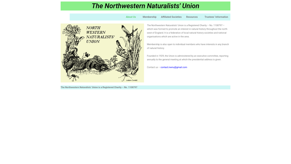 Screenshot of the The North Western Naturalists' Union website