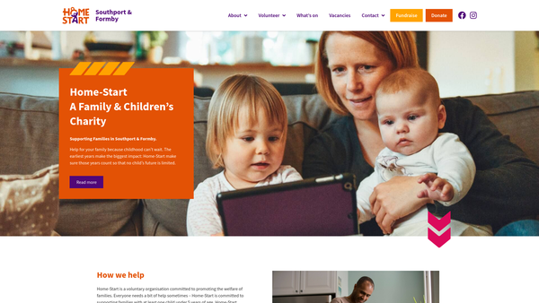 Screenshot of the Home-Start Southport & Formby website