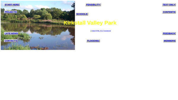 Screenshot of the Kirkstall Valley Park website