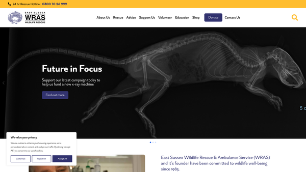 Screenshot of the East Sussex Wras Ltd website