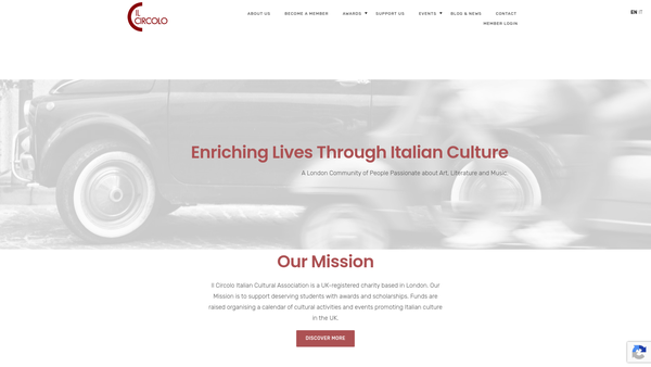 Screenshot of the Il Circolo Italian Cultural Association Limited website