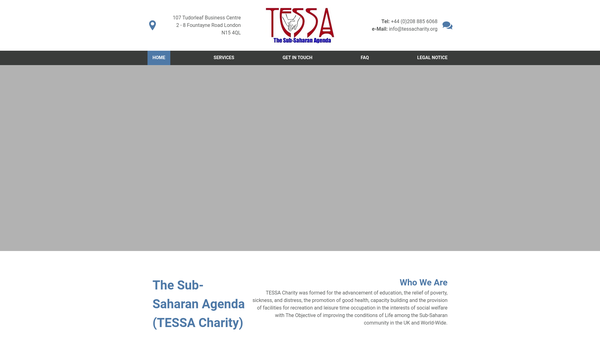 Screenshot of the The Sub-Saharan Agenda (Tessa) website