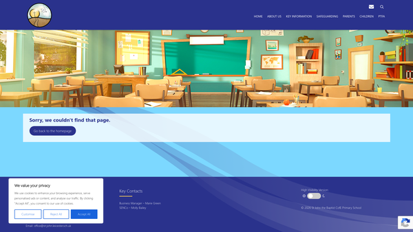 Screenshot of the St. John The Baptist Parents Teachers & Friends Association website