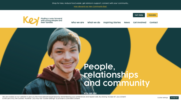 Screenshot of the Key Community website