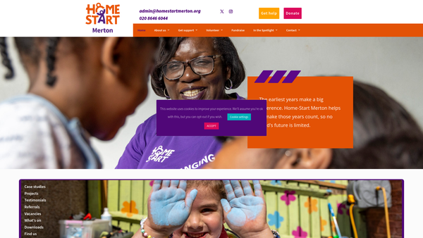 Screenshot of the Home-Start Merton website