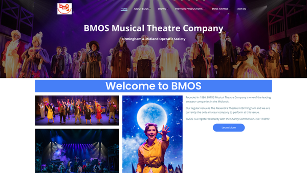 Screenshot of the The Birmingham And Midland Operatic Society website