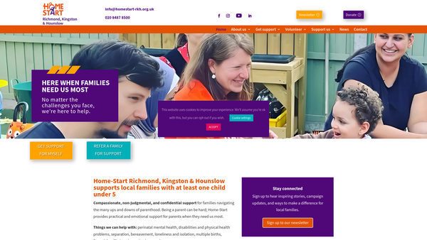 Screenshot of the Home-Start Richmond, Kingston & Hounslow website