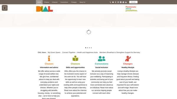 Screenshot of the Dial Barnsley website