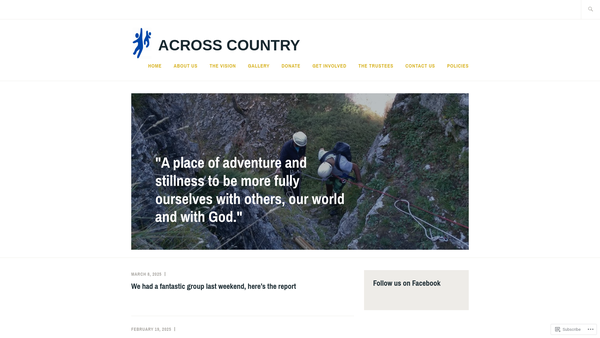 Screenshot of the Across Country website