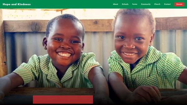 Screenshot of the Hope And Kindness Ministry website