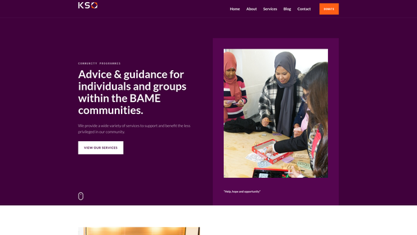 Screenshot of the Kulan Somali Organisation website