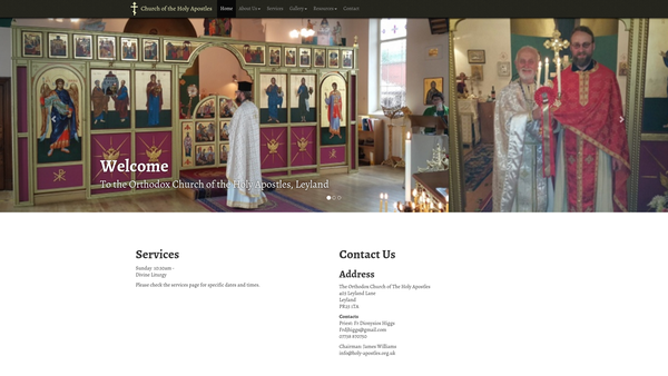 Screenshot of the Holy Apostles Orthodox Trust website