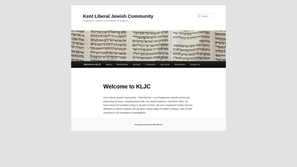 Screenshot of the Kent Liberal Jewish Community - Ohel Rachel website