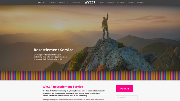Screenshot of the West Yorkshire Community Chaplaincy Project website