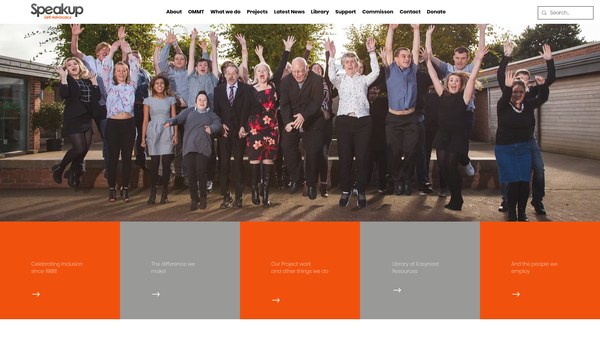 Screenshot of the Speakup Self Advocacy Limited website