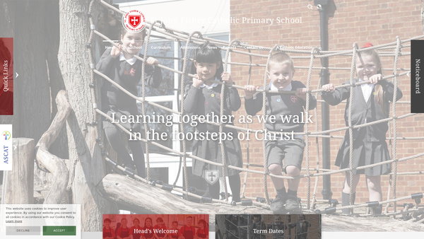 Screenshot of the St John Fisher Rc Primary School Parent Teachers Association website