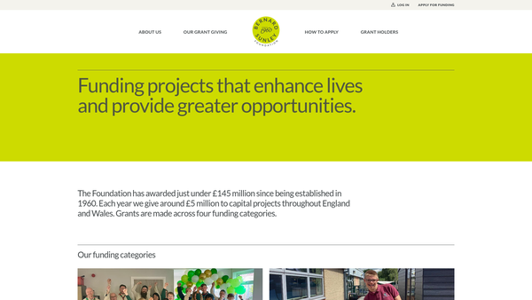 Screenshot of the Bernard Sunley Foundation website