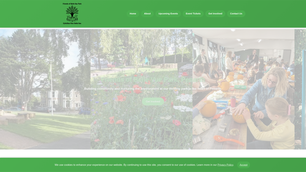 Screenshot of the Belle Vue Park Community Association website