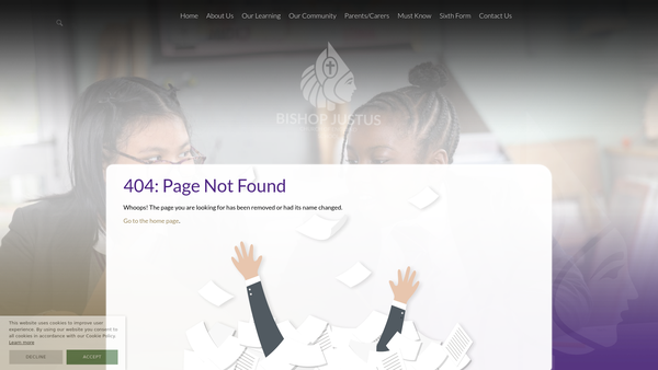 Screenshot of the Friends Of Bishop Justus website